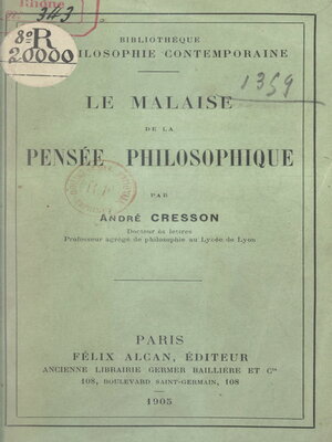 cover image of Le malaise de la pensée philosophique